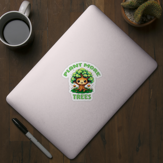 Plant More Trees Cute Kawaii Design by Edgi